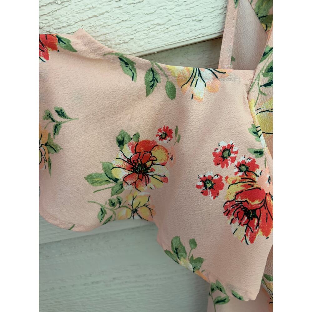Mine Blush Floral Cold Shoulder Top | Size L - Picture 3 of 6